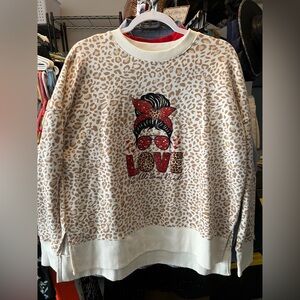 Love is all you need custom made sweater, size L (12-14)